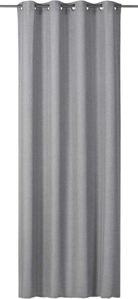 ELBERSDRUCKE Vorhang Ösenschal Lino grau blickdicht 255x140cm Uni Vorhang mit Ösen (1 St), blickdicht