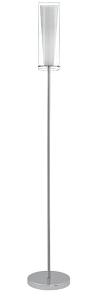 Eglo 89836 Stehlampe PINTO in weiß und chrom, E27 max. 1X40W H:147cm Ø11cm mit Fußtrittschalter