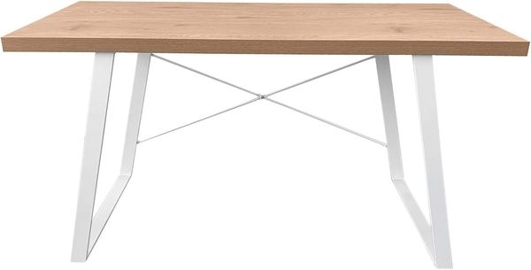 SVITA Industrial Schreibtisch Nussbaum-Optik mit schwarzen Metall-Beinen
