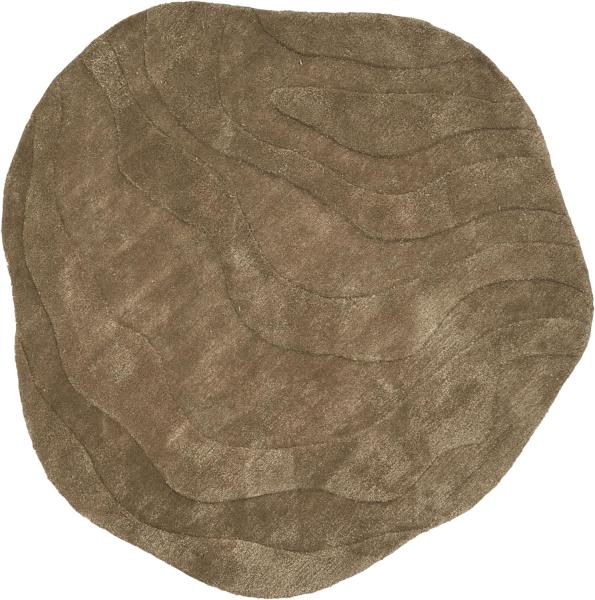 Teppich Viskose olivgrün 160 x 160 cm Kurzflor KASBO