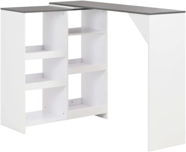 vidaXL Bartisch mit Beweglichem Regal Weiß 138 x 39 x 110 cm [280226]