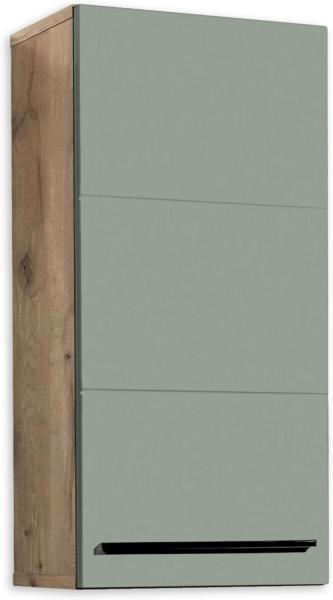 71-565-EY Hängeschrank VISTA Badschrank in Viking Oak / Schilf Grün ca. 34 x 70 x 23 cm