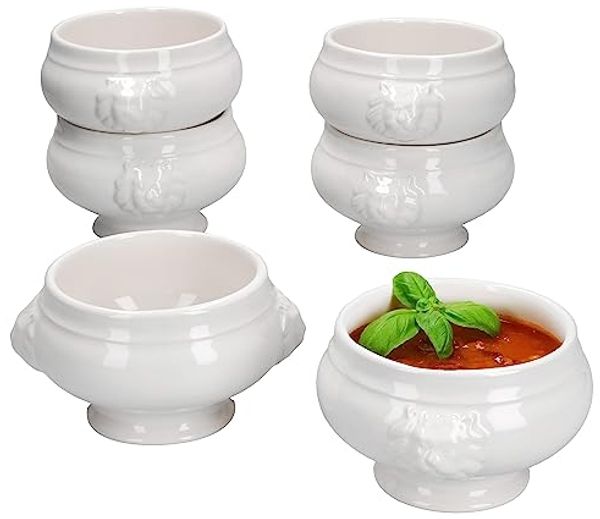 MamboCat Suppenschüssel 6x LEO Löwenkopf-Terrinen 250ml weiß, Steingut