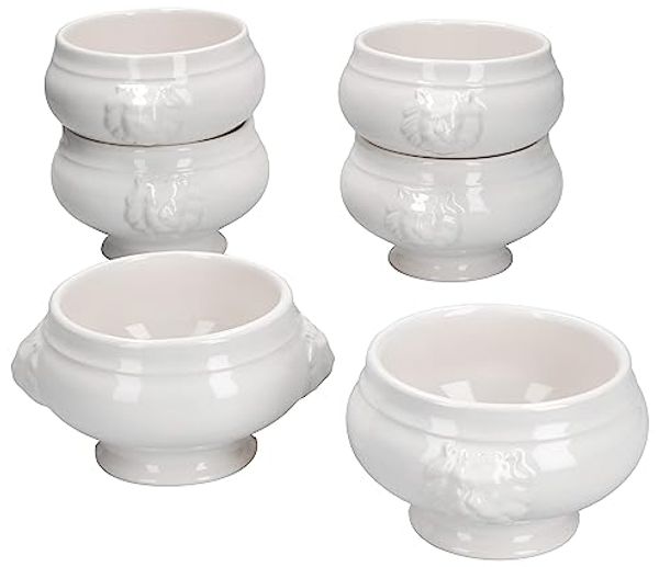 MamboCat Suppenschüssel 6x LEO Löwenkopf-Terrinen 250ml weiß, Steingut Bild 2