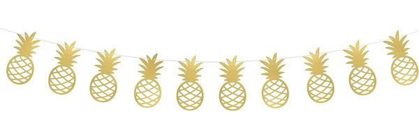PartyDeco Girlande Aloha - Ananas Garland Papier Gold 1 5 m Junge/Mädchen 1 Stück(e)