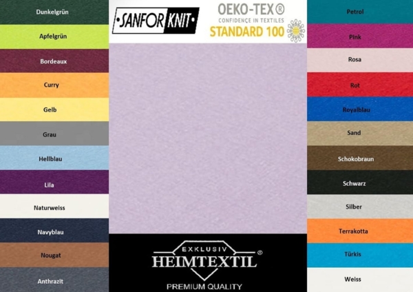 EXKLUSIV HEIMTEXTIL Marke Jersey Spannbettlaken 100 x 200 cm Flieder 100% Baumwolle Öko - Tex Zertifiziert Bed-Sheet Bettlaken Spannbetttuch Topper Leinentuch