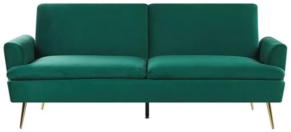 Schlafsofa 3-Sitzer Samtstoff dunkelgrün VETTRE