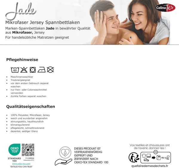 CelinaTex Spannbettlaken Jade Spannbetttuch Mikrofaser 140x200-160x200cm bordeaux, Polyester, (1 Stück), allergikergeeignet,atmungsaktiv,bügelfrei,dauerelastisch und weich Bild 6
