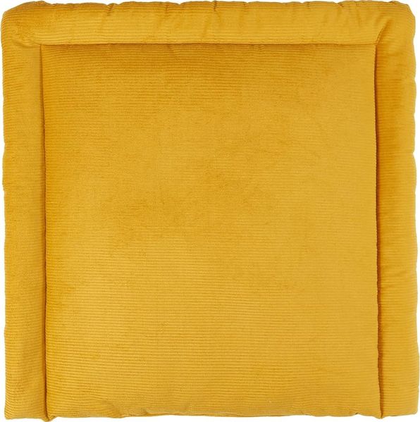 KraftKids Wickelauflage in Cord Breitcord Gelb Mustard, Wickelunterlage 75x70 cm (BxT), Wickelkissen