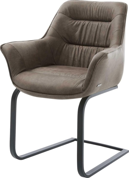 Freischwinger Kaira-Flex Mikrofaser Taupe Vintage Freischwinger flach Schwarz