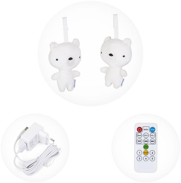 Chipolino Babywippe Brida, Fernbedienung Moskitonetz, Kissen, Plüschtiere, Timer grau Bild 7