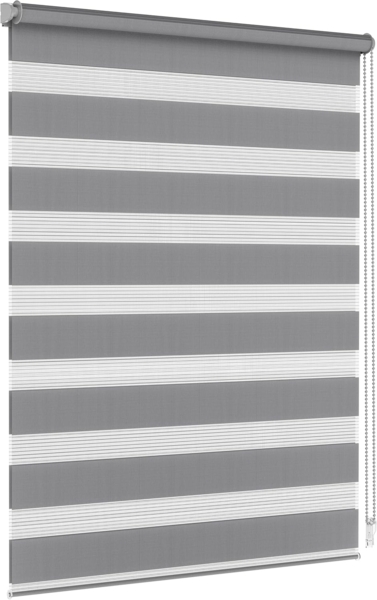 Doppelrollo Doppelrollo, 30x150 cm, dunkelgrau, jalousiescout, verdunkelnd, mit Bohren/ohne Bohren, freihängend, Klemm- oder Schraubmontage, freihängend, Klemmträger, Montage mit oder ohne Bohren