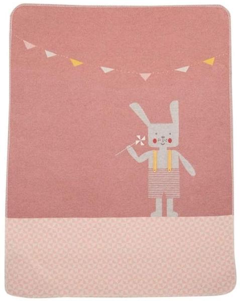 Babydecke Juwel mit Stick 'Hase' 70 x 90 cm, DAVID FUSSENEGGER