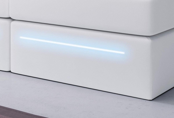 Boxspringbett Sejour mit LED u. Stauraum 200x200 Weiß H4 (100kg+) Bild 3