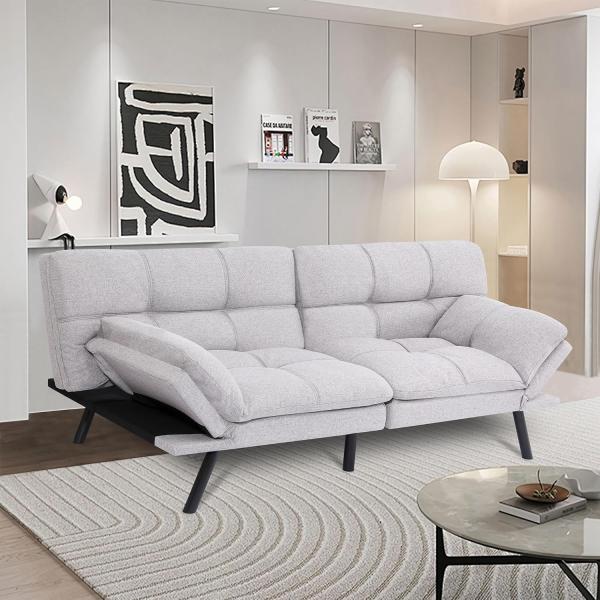 Makika 'Paul' 3-Sitzer Schlafsofa, Schaumstoff grau, 81 x 87 x 179 cm