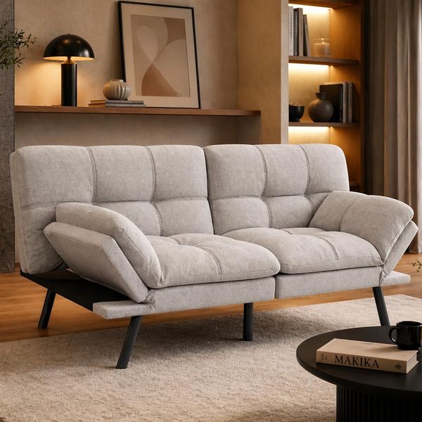 Makika 'Paul' 3-Sitzer Schlafsofa, Schaumstoff grau, 81 x 87 x 179 cm