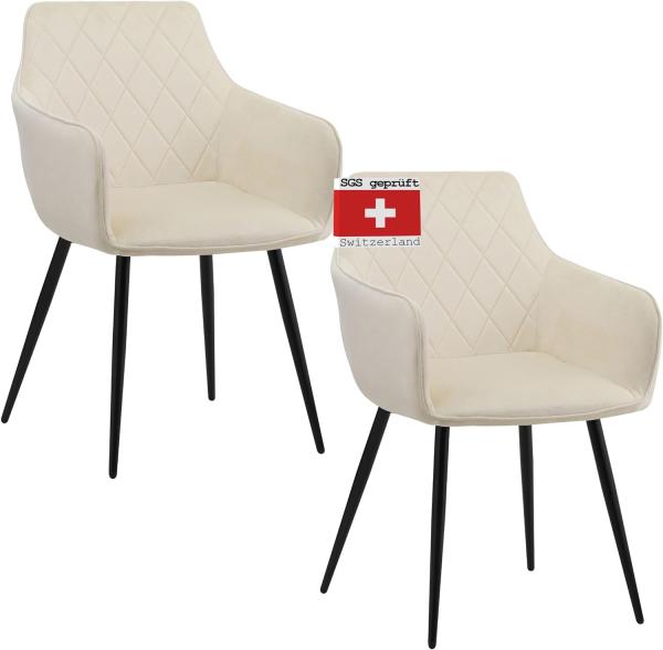 Albatros Esszimmerstuhl SALO, Samt 2-er SET, Beige