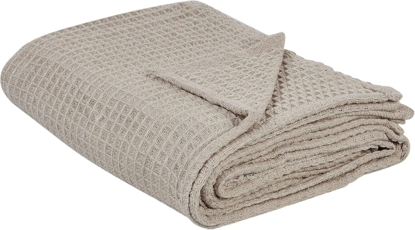 Beliani 'CHAGYL' Tagesdecke, Baumwolle taupe, 220 x 240 cm