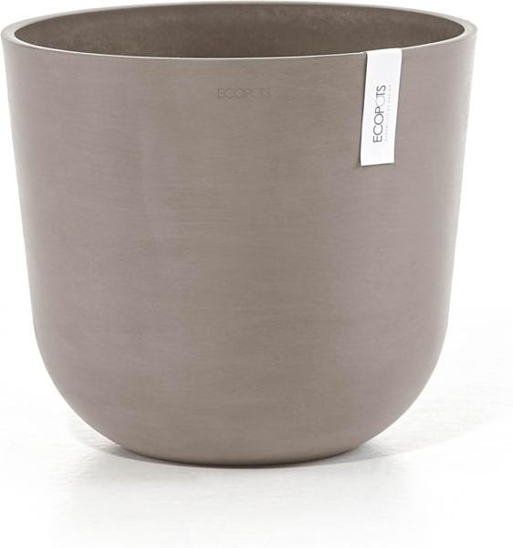 ECOPOTS Blumentopf Oslo 35 Taupe, für innen und außen: frostsicher, bruchsicher und lichtbeständig