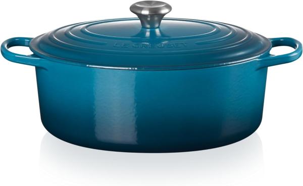 Le Creuset Bräter 'Signature' , Gusseisen , Oval, für alle Herdarten und Induktion geeignet, Deep Teal, 31,0 cm Bild 2