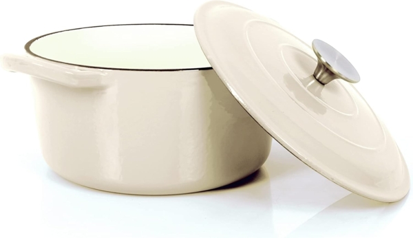 ECHTWERK Kochtopf, Gusseisen (Schmortopf aus Gusseisen inklusive Deckel), Emaille-Beschichtung, Bräter mit Deckel