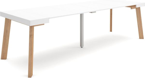 Skraut Home Ausziehbarer Konsolentisch, Weiß, 90X58X73