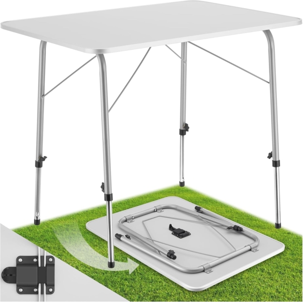 tectake Campingtisch Julian (1-St, 1 tlg), Stufenlos höhenverstellbar