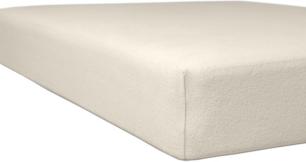 Kneer Flausch-Biber Spannbetttuch für Matratzen bis 22 cm Höhe Qualität 80 Farbe leinen 180/200x200 cm
