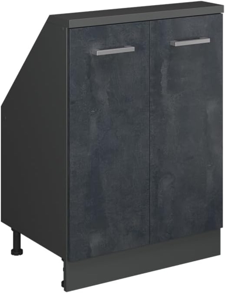 Dachschrägenschrank Rion Schwarz Beton/Anthrazit mit 2 Türen Vicco Bild 1