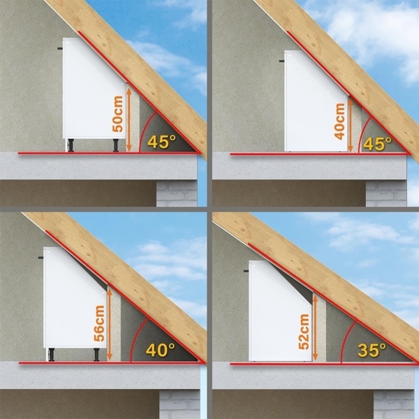 Dachschrägenschrank Rion Schwarz Beton/Anthrazit mit 2 Türen Vicco Bild 4