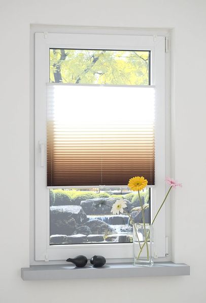 LIEDECO Klemmfix-Plissee, 90x130 cm braun weiß degradé
