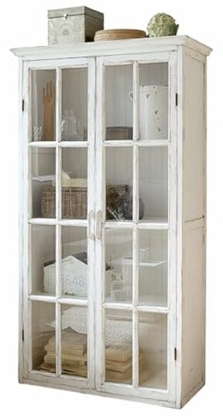 Mirabeau Vitrine Schrank Keanu antikweiß