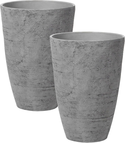 Blumentopf 2er Set grau rund 43 x 43 x 60 cm CAMIA