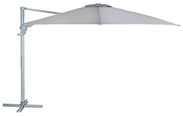 Dehner Sonnenschirm Zypern, 264 x 300 x 300 cm, Aluminium/Polyester, Um 360° schwenk- & kippbarer Ampelschirm mit UV 80+ inklusive Kurbel