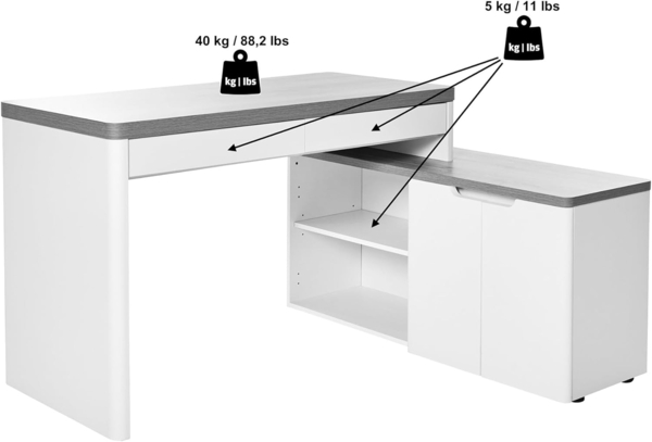 Jahnke Eckschreibtisch LIBRE C 155 E (1-St), wechselseitig montierbar, Breite ca. 140 cm Bild 8