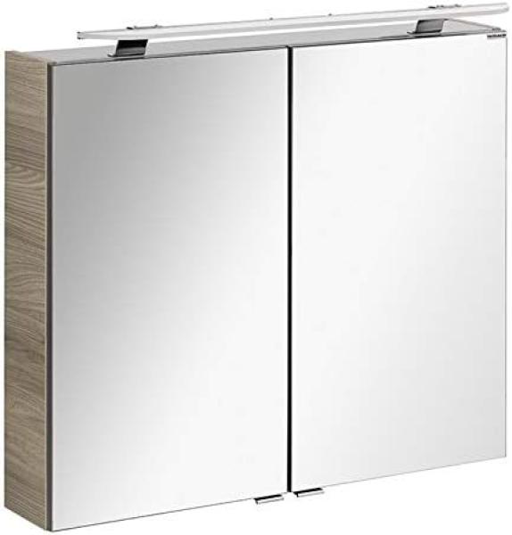 Fackelmann LUXOR LED Spiegelschrank 80 cm, Braun hell