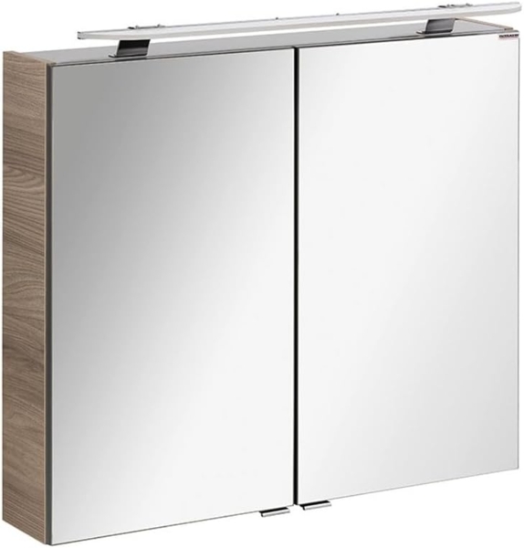 Fackelmann LUXOR LED Spiegelschrank 80 cm, Braun hell