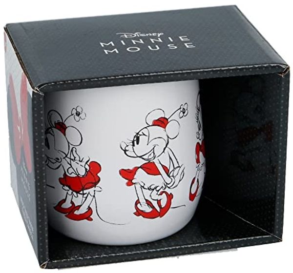 Disney Minnie Mouse Kaffeetasse ca. Ø 8,7 x 9 cm Skizze in Weiß / Rot Tasse