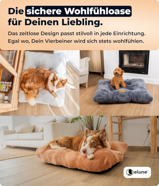 Belune Tierbett Deluxe - Flauschiges Kuschelbett Premium - waschbar, flauschiges Hundekissen, verschiedene Größen und Farben Bild 8