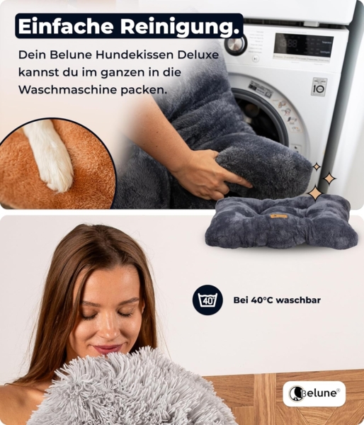 Belune Tierbett Deluxe - Flauschiges Kuschelbett Premium - waschbar, flauschiges Hundekissen, verschiedene Größen und Farben Bild 4