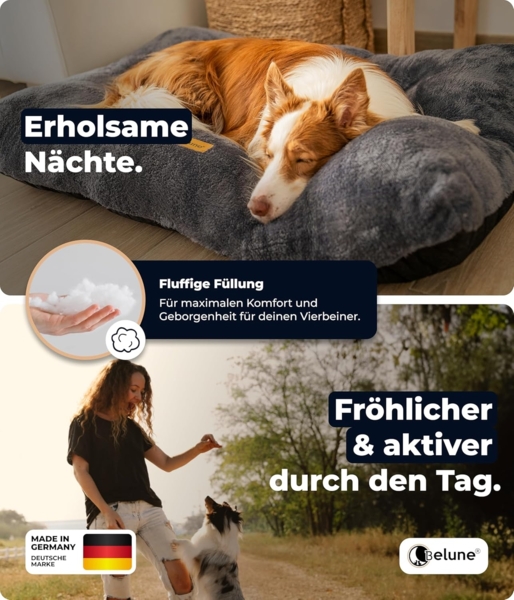 Belune Tierbett Deluxe - Flauschiges Kuschelbett Premium - waschbar, flauschiges Hundekissen, verschiedene Größen und Farben Bild 2