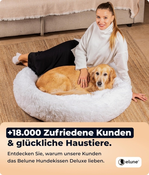 Belune Tierbett Deluxe - Flauschiges Kuschelbett Premium - waschbar, flauschiges Hundekissen, verschiedene Größen und Farben Bild 9