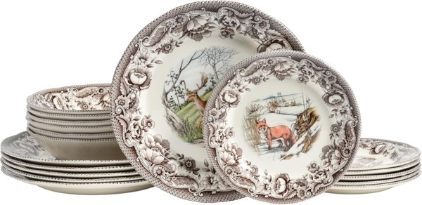 CreaTable Tafelservice Haydon Grove Bunt Tellerset 18-tlg (18-tlg), 6 Personen, Steingut