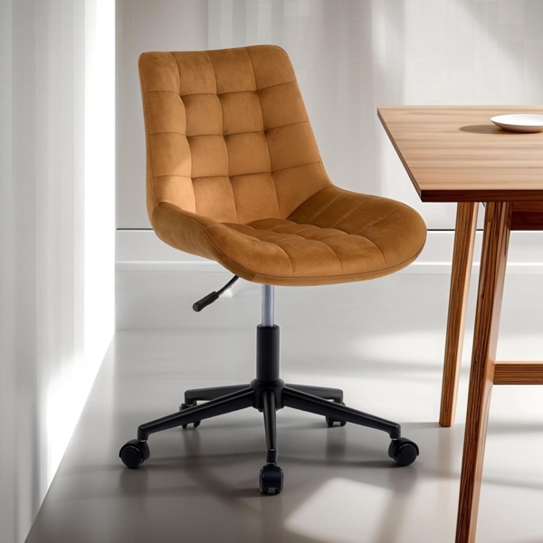 IDIMEX Drehstuhl ALISON, Bürostuhl Schreibtischstuhl höhenverstellbar modern mit Rollen gold