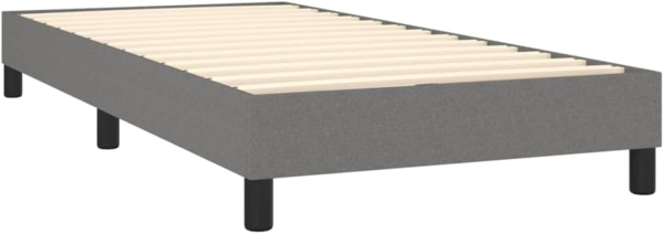 vidaXL Boxspringbett mit Matratze, Stoff, Dunkelgrau, 80x200 cm, H2 Bild 4