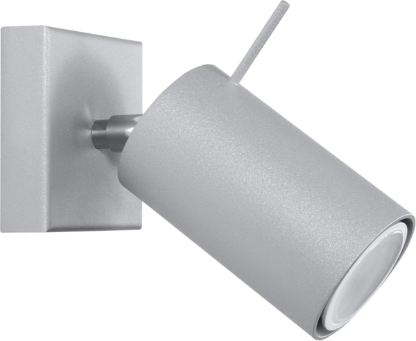 Wandleuchte, Grau, Stahl, Schwenkbarer Strahler