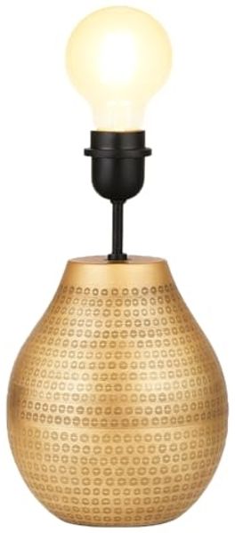 Marrakesch Orient & Mediterran Interior Nachttischlampe Tischlampenfuß Cameo Gold 20cm - orientalischer Lampensockel Metall, Handarbeit