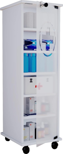 VCM Medizinschrank Nilusa 917238 Weiß H. 98 x B. 31 x T. 35 cm