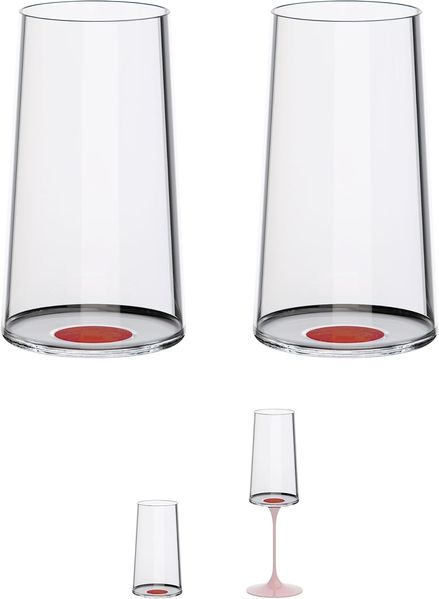 Trebonn SplitGlass Longdrink- / Sekt-Glas Rot 2er-Set