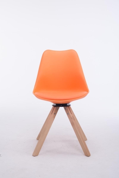 CLP Besucherstuhl Troyes Kunstleder Square drehbarer und mit eckigen Holzbeinen,orange natura Bild 4